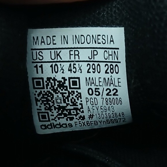 Adidas Men's Run Falcon 2.0 Running Shoes FY5943 Core Black White Gray Sz 11 - Picture 9 of 11